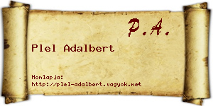 Plel Adalbert névjegykártya